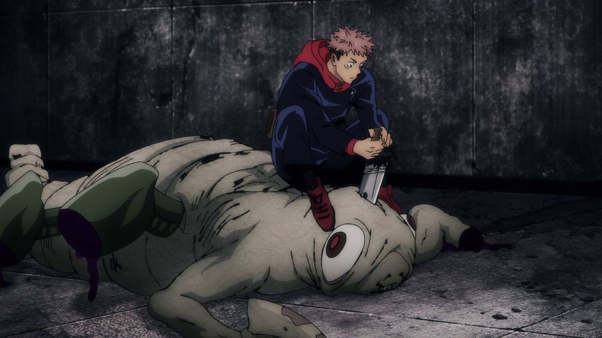 Jujutsu Kaisen الحلقة 3: يوجي يقتل لعنته الأولى بوضع سيف في رأسه